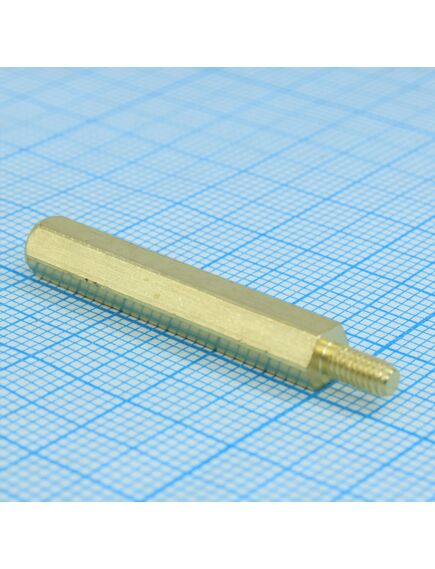 PCHSN-30, стойка латунная для печатной платы, шестигранная, м3, 30мм, отверстие- винт