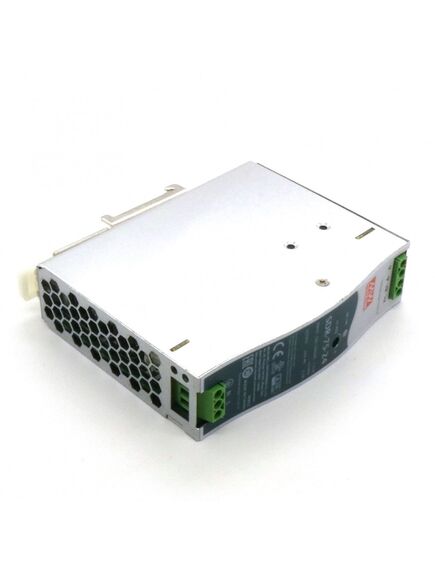 SDR-75-24, преобразователь ac-dc на din-рейку 75вт, выход 24в/3.2a (пиковый 4.69а), рег. вых 24…28в, вход 88…264v ac, 47…63гц /124…370в dc, изоляция 3000в ac, в кожухе 32х125.2х102мм, -30…+70°с, изображение 2