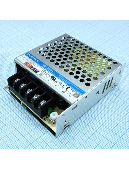 LM50-23B24, ac-dc, 50вт, вход 85...305в ac 47...63 гц, выход 24в/2.2а, изоляция 4000в ac, в корпусе на шасси, -30...+70°c