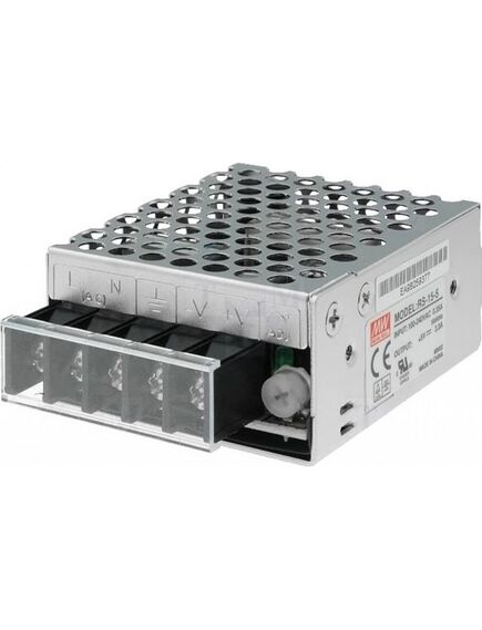 RS-15-12, ac-dc, 15вт, выход 12в/1.3a, рег. вых 10.8…13.2 в , вход 88…264в ac, 47…63гц / 125…373 в dc, изоляция 3000в ac, в кожухе 62,5х51х28мм, -20…+70°с