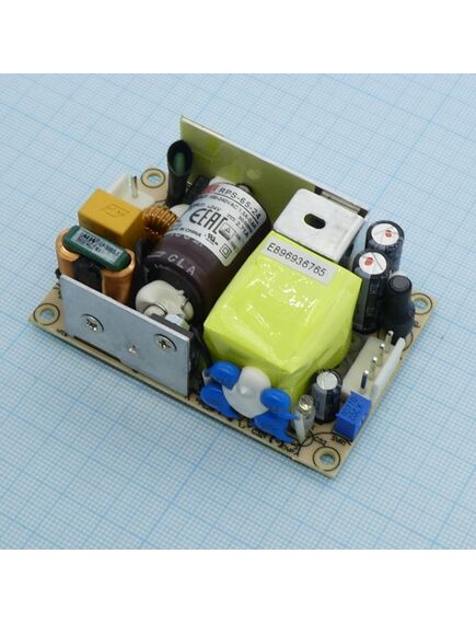 RPS-65-24, ac-dc med, 65вт, вход 80…264v ac, 47…63гц, выход 24в/2.71a, рег.вых 22.8…27.6в, изоляция 4000v ac, открытая плата 76.2х50,8х24мм, -30…+70°с