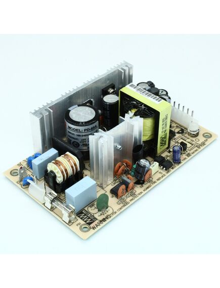 PD-65A, ac-dc, 65вт, вход 85…264v ac, 47…440гц /120…370в dc, выход1: +5в/0.4…7a, выход2: +12в/0.2…3.2a, изоляция 3000в ac, открытая плата 127х76х40мм, -10…+60°с