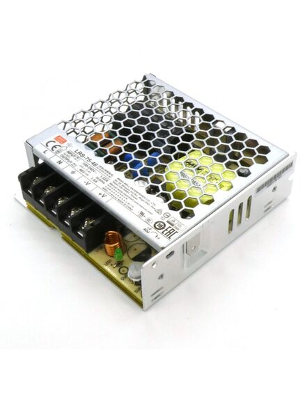 LRS-75-48, ac-dc, 76.8вт, вход 85…264в ac, 47…63гц / 120…370 в dc, выход 48в/1.6a, рег. вых ±10% , изоляция 3750в ac, в кожухе 99х97х30мм, -30…+70°с, изображение 2