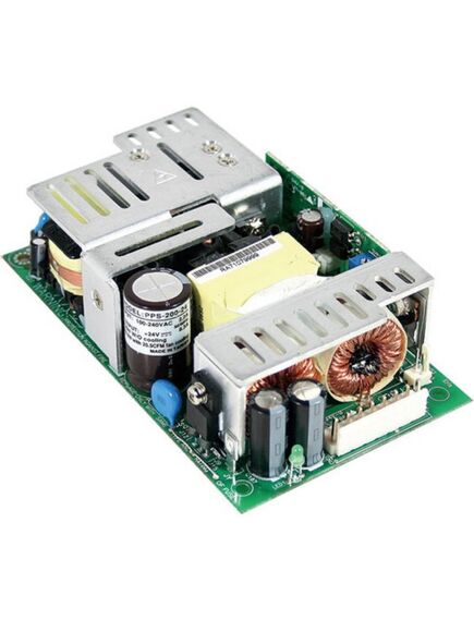 PPS-200-24, ac-dc, 200 вт, вход 90...264 bac 47...63 гц/127...370 выход 24b/0...6,25a (с вент. 8,3a), рег. выхода ±10%, изоляция 3000bac, -20...+70°с, на плате 127x76,2x34,6