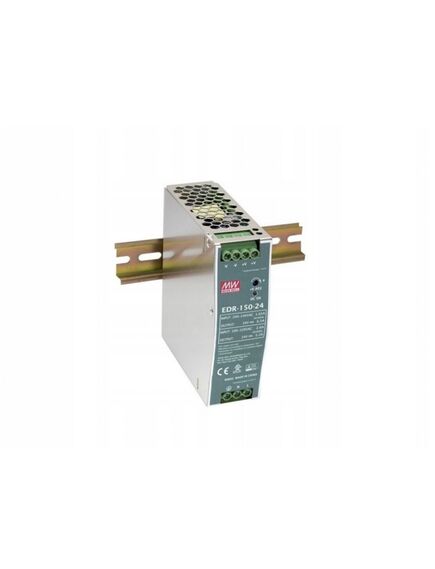 EDR-150-24, ac-dc, 156вт, вход 90…264v ac, 47…63гц /127…370в dc, выход 24в/6.5a, рег. вых 24…28в, изоляция 3000в ac, в кожухе на din-рейку 40х125.2х113.5мм, -20…+60°с
