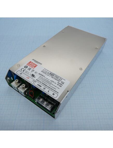 RSP-750-27, ac-dc, 750вт, ккм, вход 90…264v ac, 47…63гц /127…370в dc, выход 27в/27.8a, рег. вых 24…30в, эл. рег. 40…110% uном./iном., изоляция 3000в ac, в корпусе 250х127х41мм, -30…+70°с