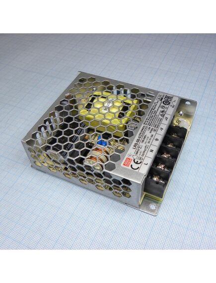 LRS-50-5, ac-dc, 50вт, вход 85…264в ac, 47…63гц / 120…370 в dc, выход 5в/10a, рег. вых ±10% , изоляция 3750в ac, в кожухе 99х82х30мм, -30…+70°с