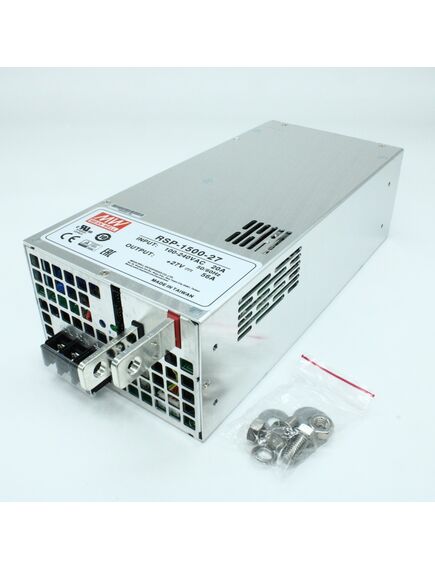 RSP-1500-27, ac-dc, 1512вт, вход 90…264v ac, 47…63гц /127…370в dc, выход 27в/0…56a, рег. вых=±10%uном, изоляция 3000в ac, в корпусе 278х127х83.5мм, -20…+70°с