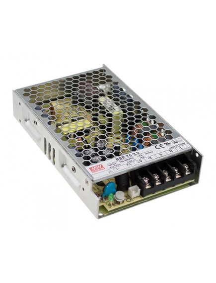 RSP-75-15, ac-dc, 75вт, ккм, вход 85…264v ac, 47…63гц /120…370в dc, выход 15в/5a, рег. вых 14.3…16.5в, изоляция 3000в ac, в корпусе 159х97х30мм, -25…+70°с