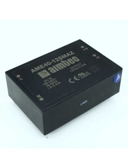 AME40-5SMAZ, ac/dc, 40вт, вход 90…264в, выход 5в/8а, изоляция 4000в ac, кпд 80%, максимальная емкостная нагрузка не более 8200мкф, 90.5x63x30мм, -40…85°c, пластик
