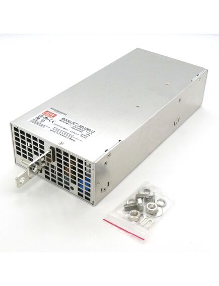SE-1000-12, ac-dc, 1000вт, выход 12в/0…83.3a, рег. вых=-5+10%uном, вход 180...264vac, 47...63гц / 254...370vdc, изоляция 3000в ac, в кожухе 278x127х63.5мм, -20…+60°с, изображение 3
