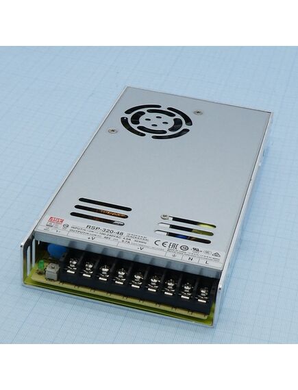 RSP-320-48, ac-dc, 320вт, ккм, вход 88…264v ac, 47…63гц /124…370в dc, выход 48в/6.7a, рег. вых 41…56в, изоляция 3000в ac, в корпусе 215х115х30мм, -30…+70°с