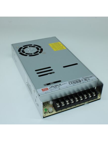 LRS-600-48, ac-dc, 600вт, вход 90…264в ac (переключатель), 47…63гц, выход 48в/12.5a, рег.вых=45.6…52.8в, изоляция 3000в ac, в кожухе 225х124х41мм, -20…+65°с