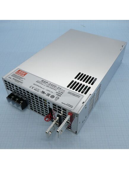 RSP-2400-24, ac-dc, 2400вт, вход 180…264v ac, 47…63гц /354…370в dc, выход 24в/100a, рег. вых 22…28в, изоляция 3000в ac, в корпусе 278х177.8х6..5мм, -20…+70°с