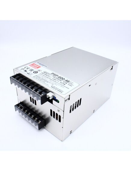 PSP-600-48, ac-dc, 600вт, вход 90…264v ac, 47…63гц /120…370в dc, выход 48в/0…12.5a, рег. вых=±10%uном, изоляция 3000в ac, в кожухе 170х120х93мм, -20…+60°с