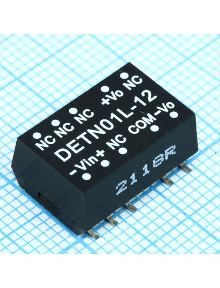 DETN01L-12, dc-dc, 1вт, вход 4.5…5.5в, выход ±12в/±4.2…42ма, изоляция 3000в dc, smd (15.24х10.9х7.1мм), -40…+90°с