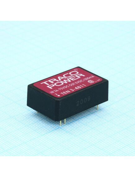 TEN 3-4811, преобразователь dc-dc на печатную плату вход 48в выход 5в 0.6a 3вт 7-pin dip модуль, изображение 2