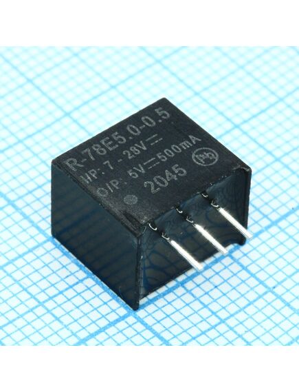 R-78E5.0-0.5, преобразователь dc/dc без изоляции вход 7-28в, выход 5.0в 0.5a 2,5вт sip3