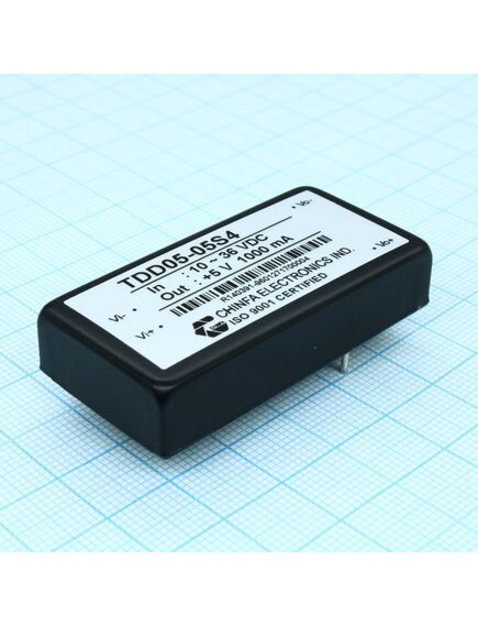 TDD05-05S4, dc-dc, 5вт, uвх=9 - 36в, uвых=5в/1а, изоляция 1500в dc, 25.4х50.8х12мм, -25..+60c