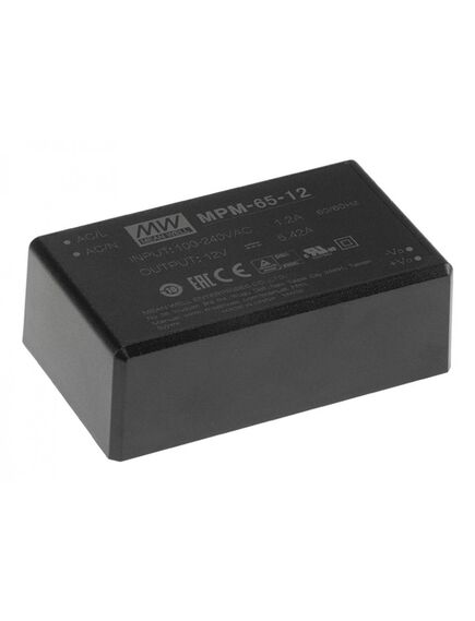 MPM-65-12, импульсный источник питания модуль в корпусе 65вт 12в/5,42a