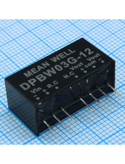 DPBW03G-12, dc-dc, 3вт, uвх=18…75в, выход ±12в/±125ма, изоляция 1500в dc, корпус sip8 21.8х9.2х11.1мм, -40°с…+85°с