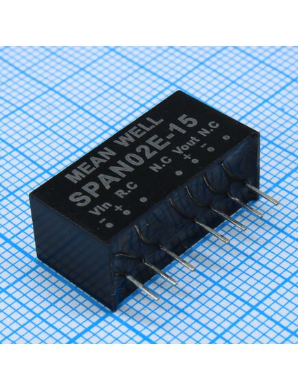 SPAN02E-15, преобразователь dc/dc, на печатную плату, 2 вт