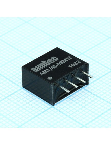 AM1/4S-0524SZ, dc/dc, 0.25вт, вход 4.5…5.5в, выход 24в/0.011а, изоляция 1000в dc, кпд 77%, максимальная емкостная нагрузка не более 100мкф, sip4, 11.68x6x9.7мм, -40…85°c, пластик