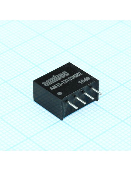 AM1S-1215SH30Z, dc/dc, 1вт, вход 10.8…13.2в, выход 15в/0.067а, изоляция 3000в dc, кпд 79%, максимальная емкостная нагрузка не более 220мкф, sip4, 11.68x6x9.7мм, -40…85°c, пластик, изображение 2