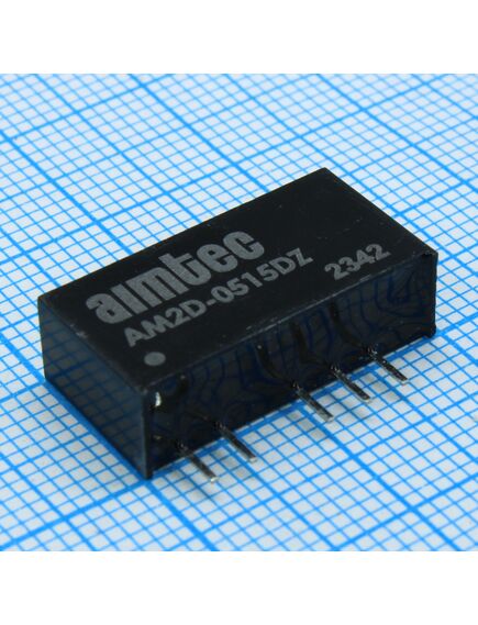 AM2D-0515DZ, dc/dc, 2вт, вход 4.5…5.5в, выход ±15в/±0.067а, изоляция 1000в dc, кпд 80%, максимальная емкостная нагрузка не более ±220мкф, sip7, 19.5x6x10мм, -40…85°c, пластик