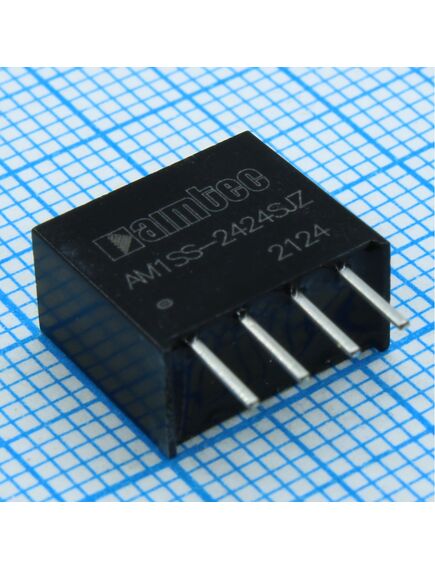 AM1SS-2424SJZ, dc/dc, 1вт, вход 21.6…26.4в, выход 24в/0.005…0.042а, изоляция 1500в dc, кпд 81%, максимальная емкостная нагрузка не более 220мкф, sip4, 11.6x6x10.16мм, -40…105°c, пластик