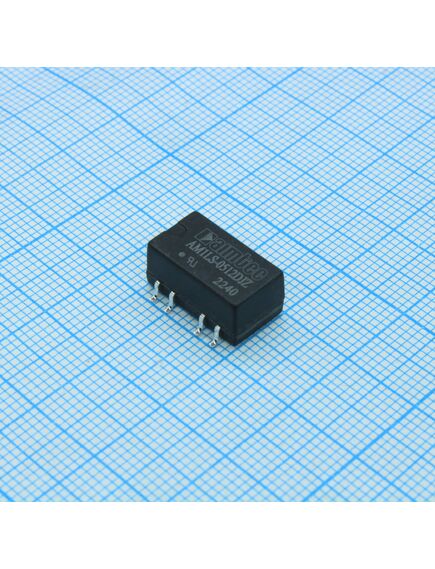 AM1LS-0512DJZ, dc/dc, 1вт, вход 4.5…5.5в, выход ±12в/±0.005…0.042а, изоляция 1500в dc, кпд 83%, максимальная емкостная нагрузка не более ±220мкф, для поверхностного монтажа, 15.24x11.4x7.25мм, -40…105°c, пластик