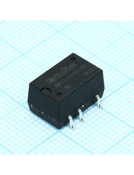 AM1LS-1215S-NZ, dc/dc, 1вт, вход 10.8…13.2в, выход 15в/0.067а, изоляция 1500в dc, кпд 81%, максимальная емкостная нагрузка не более 220мкф, для поверхностного монтажа, 12.7x11.2x7.25мм, -40…105°c, пластик, изображение 2