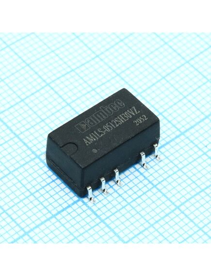 AM1LS-0512SH30VZ, dc/dc, 1вт, вход 4.5…5.5в, выход 12в/0.08а, изоляция 3000в dc, кпд 83%, максимальная емкостная нагрузка не более 220мкф, для поверхностного монтажа, 15.24x11.4x7.25мм, -40…105°c, пластик