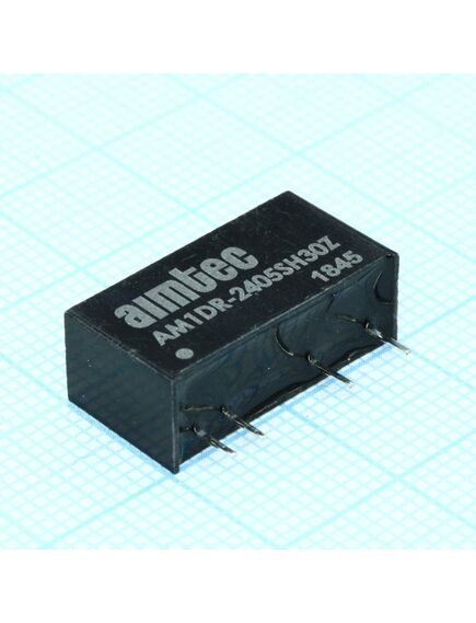 AM1DR-2405SH30Z, dc/dc, 1вт, вход 21.6…26.4в, выход 5в/0.2а, изоляция 3000в dc, кпд 68%, максимальная емкостная нагрузка не более 220мкф, sip7, 19.5x7.2x10мм, -40…85°c, пластик