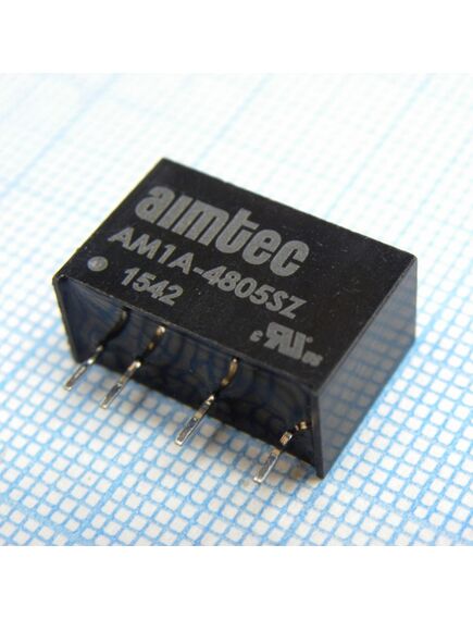 AM1A-2405SZ, dc/dc, 1вт, вход 18…36в, выход 5в/0.2а, изоляция 1500в dc, кпд 78%, максимальная емкостная нагрузка не более 1680мкф, sip6, 17x7.62x11мм, -40…85°c, пластик