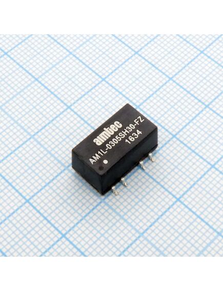AM1L-0305SH30-FZ, dc/dc, 1вт, вход 2.97…3.63в, выход 5в/0.2а, изоляция 3000в dc, кпд 81%, для поверхностного монтажа, 15.2x11.4x7.6мм, -40…95°c, пластик