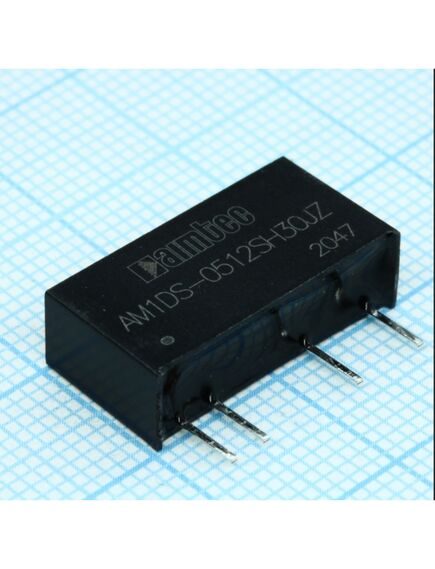 AM1DS-0512DH30JZ, dc/dc, 1вт, вход 4.5…5.5в, выход ±12в/±0.005…0.042а, изоляция 3000в dc, кпд 83%, максимальная емкостная нагрузка не более 220мкф, sip7, 19.65x6x10.16мм, -40…105°c, пластик