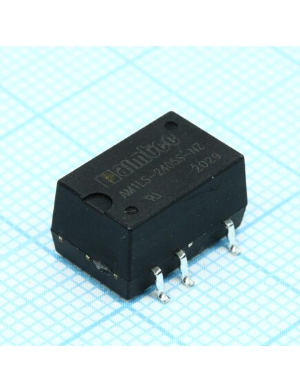 AM1LS-2405S-NZ, dc/dc, 1вт, вход 21.6…26.4в, выход 5в/0.2а, изоляция 1500в dc, кпд 80%, максимальная емкостная нагрузка не более 220мкф, для поверхностного монтажа, 12.7x11.2x7.25мм, -40…105°c, пластик, изображение 2