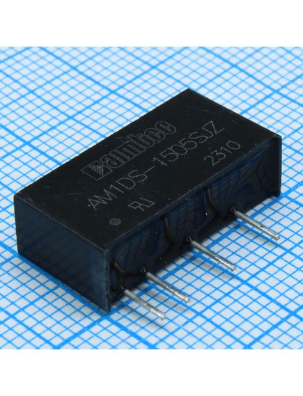AM1DS-1505SJZ, dc/dc, 1вт, вход 13.5…16.5в, выход 5в/0.02…0.2а, изоляция 1500в dc, кпд 80%, максимальная емкостная нагрузка не более 2400мкф, sip7, 19.65x6x10.16мм, -40…105°c, пластик