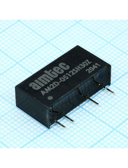 AM2D-0512SH30Z, dc/dc, 2вт, вход 4.5…5.5в, выход 12в/0.167а, изоляция 3000в dc, кпд 82%, максимальная емкостная нагрузка не более 470мкф, sip7, 19.5x6x10мм, -40…85°c, пластик