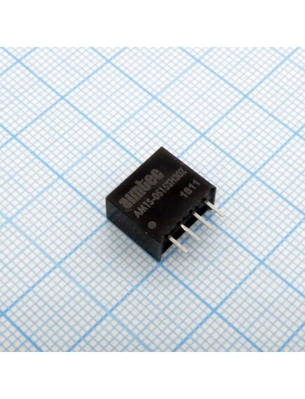 AM1S-0515SH30Z, dc/dc, 1вт, вход 4.5…5.5в, выход 15в/0.067а, изоляция 3000в dc, кпд 82%, максимальная емкостная нагрузка не более 220мкф, sip4, 11.68x6x9.7мм, -40…85°c, пластик, изображение 2