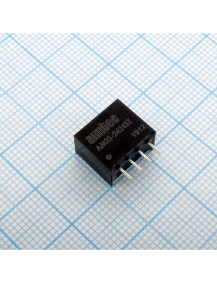 AM2S-2424SZ, dc/dc, 2вт, вход 21.6…26.4в, выход 24в/0.083а, изоляция 1000в dc, кпд 88%, максимальная емкостная нагрузка не более 470мкф, sip4, 11.68x7.5x10.15мм, -40…85°c, пластик, изображение 2