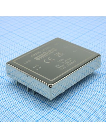 AM30K-1212SZ, dc/dc, 30вт, вход 9…18в, выход 12в/2.5а, изоляция 1500в dc, кпд 90%, максимальная емкостная нагрузка не более 2200мкф, вход on/off, 2x1.6", 50.8x40.6x10.2мм, -40…85°c, металл