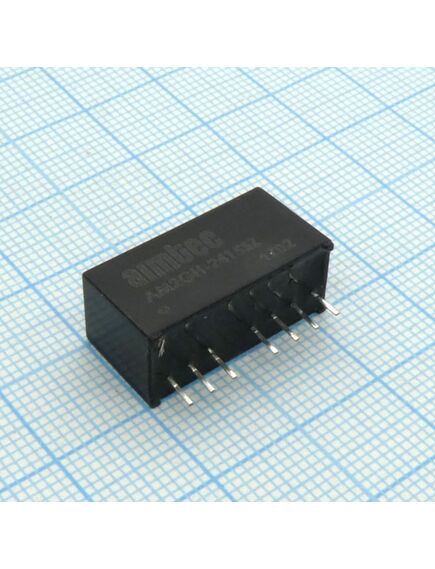 AM2GH-2415SZ, dc/dc, 2вт, вход 9…36в, выход 15в/0.133а, изоляция 1600в dc, кпд 79%, максимальная емкостная нагрузка не более 100мкф, вход on/off, sip8, 21.85x9.2x11.1мм, -40…85°c, пластик, изображение 2