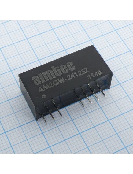 AM2GW-4815SZ, dc/dc, 2вт, вход 18…75в, выход 15в/0.135а, изоляция 1500в dc, кпд 84%, максимальная емкостная нагрузка не более 100мкф, вход on/off, sip9, 26x9.3x12.5мм, -40…85°c, пластик