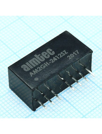 AM2GH-2412SZ, dc/dc, 2вт, вход 9…36в, выход 12в/0.167а, изоляция 1600в dc, кпд 79%, максимальная емкостная нагрузка не более 220мкф, вход on/off, sip8, 21.85x9.2x11.1мм, -40…85°c, пластик, изображение 2