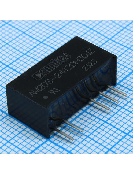 AM2DS-2412DH30JZ, dc/dc, 2вт, вход 21.6…26.4в, выход ±12в/±0.008…0.083а, изоляция 3000в dc, кпд 83%, максимальная емкостная нагрузка не более 220мкф, sip7, 19.65x7.05x10.16мм, -40…105°c, пластик