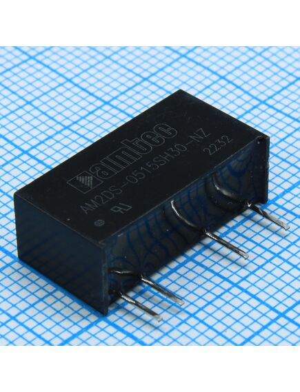 AM2DS-0515SH30-NZ, dc/dc, 2вт, вход 4.5…5.5в, выход 15в/0.133а, изоляция 3000в dc, кпд 84%, максимальная емкостная нагрузка не более 220мкф, sip7, 19.6x7x10мм, -40…105°c, пластик