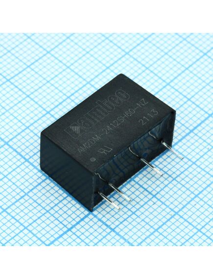 AM2DM-2412SH60-NZ, dc/dc, 2вт, вход 21.6…26.4в, выход 12в/0.167а, изоляция 6000в dc, кпд 82%, максимальная емкостная нагрузка не более 470мкф, sip7, 19.5x9.8x12.5мм, -40…85°c, пластик