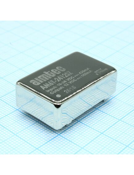AM6T-2412SZ, dc/dc, 6вт, вход 18…36в, выход 12в/0.5а, изоляция 1500в dc, кпд 80%, максимальная емкостная нагрузка не более 330мкф, dip24, 31.75x20.32x10.16мм, -40…85°c, металл, изображение 2